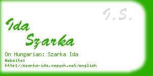 ida szarka business card